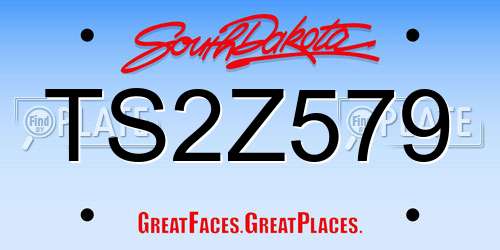 TS2Z579 South Dakota License Plate