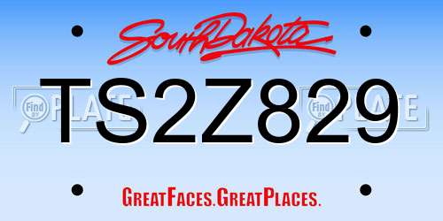 TS2Z829 South Dakota License Plate
