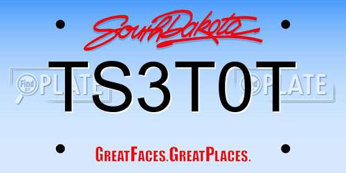 TS3T0T South Dakota License Plate