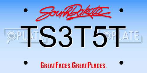 TS3T5T South Dakota License Plate