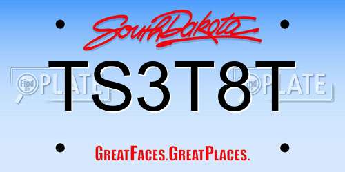 TS3T8T South Dakota License Plate