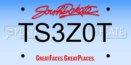 TS3Z0T South Dakota License Plate