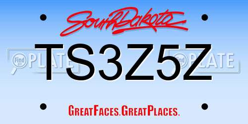 TS3Z5Z South Dakota License Plate