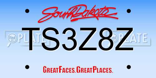 TS3Z8Z South Dakota License Plate