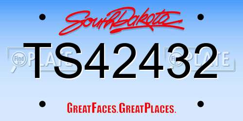 TS42432 South Dakota License Plate