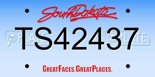 TS42437 South Dakota License Plate