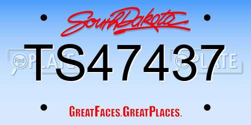 TS47437 South Dakota License Plate