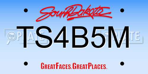 TS4B5M South Dakota License Plate