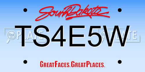 TS4E5W South Dakota License Plate