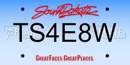 TS4E8W South Dakota License Plate