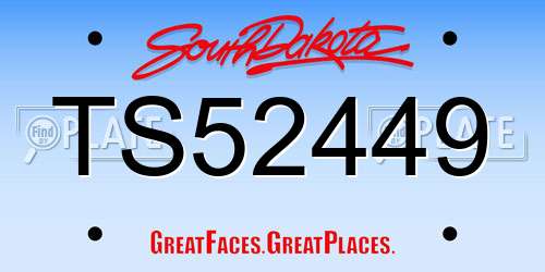 TS52449 South Dakota License Plate