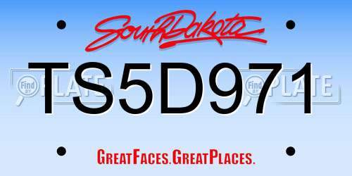 TS5D971 South Dakota License Plate