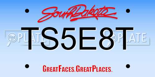 TS5E8T South Dakota License Plate