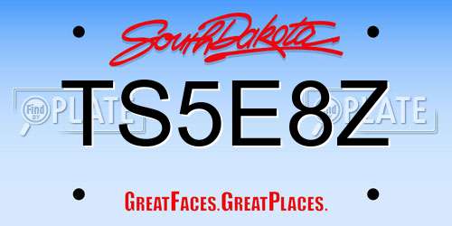 TS5E8Z South Dakota License Plate