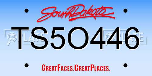 TS5O446 South Dakota License Plate
