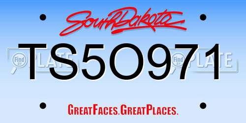 TS5O971 South Dakota License Plate