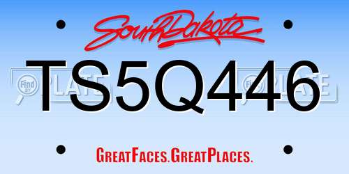 TS5Q446 South Dakota License Plate