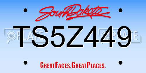 TS5Z449 South Dakota License Plate