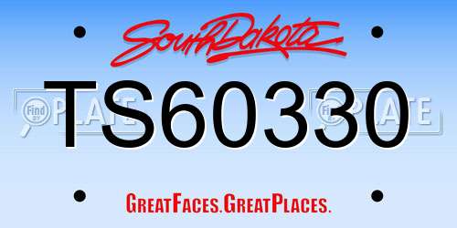 TS60330 South Dakota License Plate