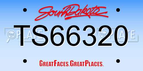 TS66320 South Dakota License Plate