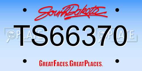 TS66370 South Dakota License Plate