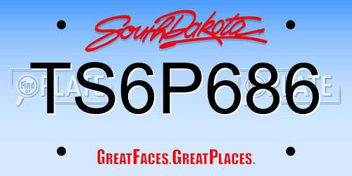 TS6P686 South Dakota License Plate