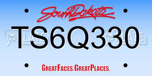 TS6Q330 South Dakota License Plate