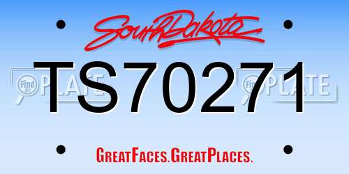 TS70271 South Dakota License Plate