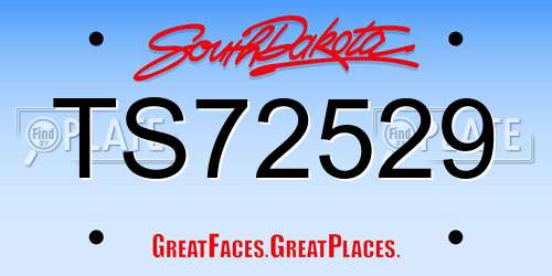 TS72529 South Dakota License Plate