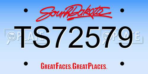 TS72579 South Dakota License Plate