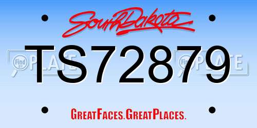 TS72879 South Dakota License Plate
