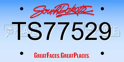 TS77529 South Dakota License Plate