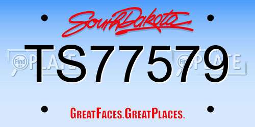 TS77579 South Dakota License Plate