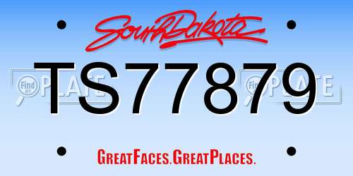 TS77879 South Dakota License Plate