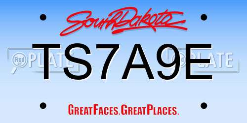 TS7A9E South Dakota License Plate