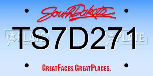 TS7D271 South Dakota License Plate