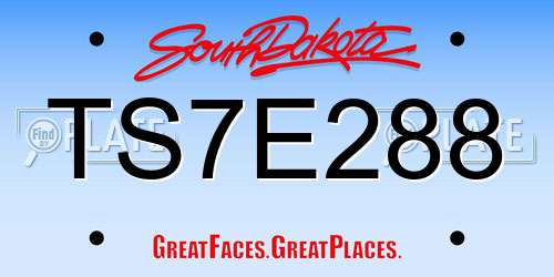 TS7E288 South Dakota License Plate
