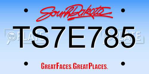 TS7E785 South Dakota License Plate