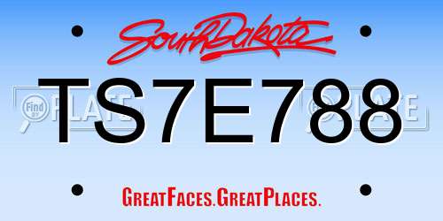 TS7E788 South Dakota License Plate
