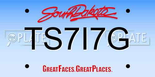 TS7I7G South Dakota License Plate