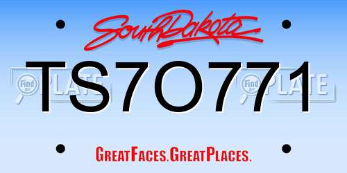 TS7O771 South Dakota License Plate