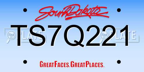 TS7Q221 South Dakota License Plate