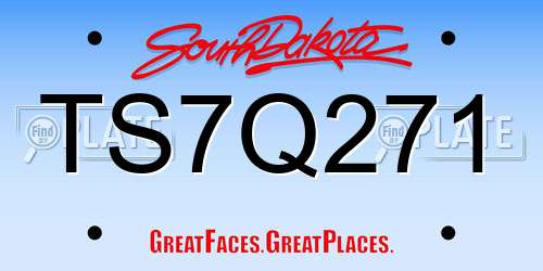 TS7Q271 South Dakota License Plate
