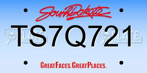 TS7Q721 South Dakota License Plate