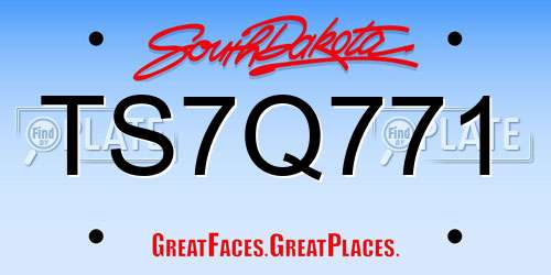 TS7Q771 South Dakota License Plate