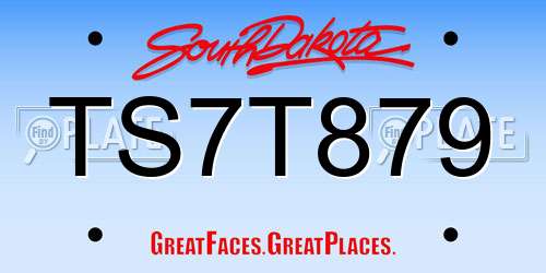 TS7T879 South Dakota License Plate