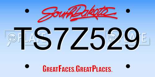 TS7Z529 South Dakota License Plate