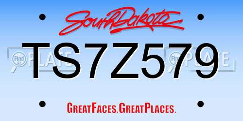 TS7Z579 South Dakota License Plate