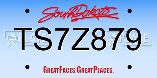 TS7Z879 South Dakota License Plate