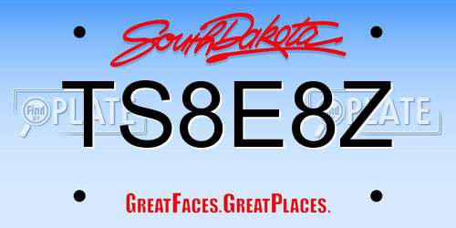 TS8E8Z South Dakota License Plate